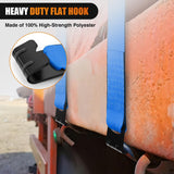 Truck Straps 4 Inch x 30' Heavy Duty Tie Down with Flat Hooks | 16800LBS Break Strength & 5400LBS WLL for Flatbed Trailer Cargo Control Recovery Tree Saver 10 Pack Blue