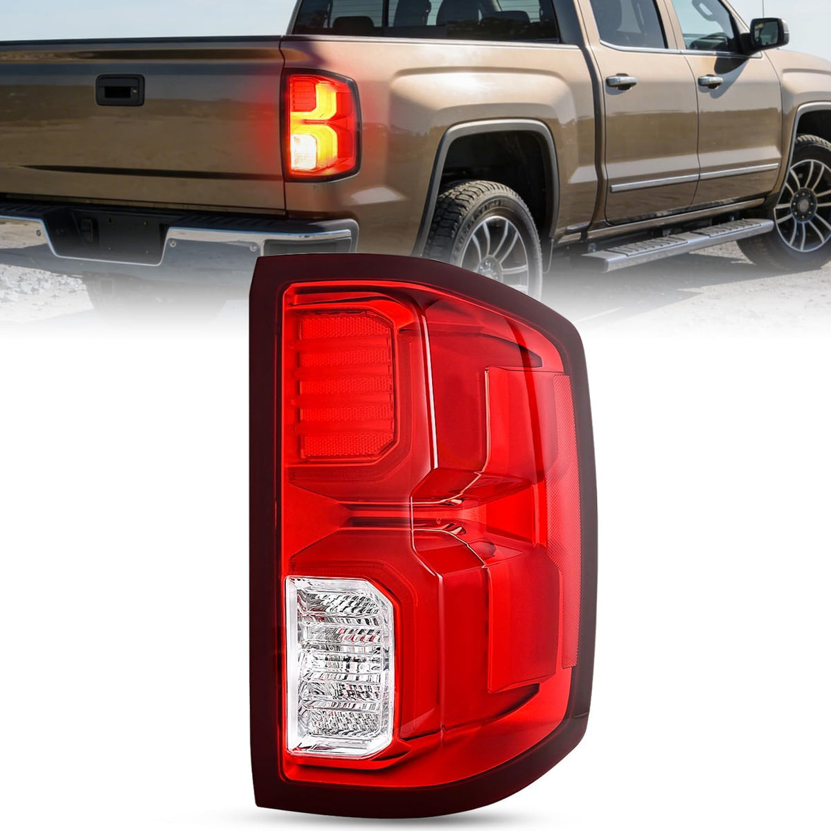 Taillight Assembly for 2016 2017 2018 Chevy Silverado 1500 | High Country Custom LS LT LTZ SSV WT LED Models Tail Light OE Style Rear Lamp Replacement Passenger Side