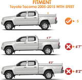 Truck Bed Tonneau Cover Soft Tri-fold Compatible with Toyota Tacoma 2005 2006 2007 2008 2009 2010 2011 2012 2013 2014 2015-5ft
