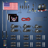 2PCS 4FT RGB LED Whip Light with Spring Base and 6 PCS Rock Lights Combo, Remote App Control w/DIY Chasing Patterns Turn Signal Brake Reverse Antenna Lighted Whips for ATV UTV Polaris RZR Jeep