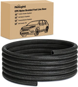 6AN 10FT CPE Nylon Stainless Steel Braided Fuel Line Hose Only | High Pressure Oil Gas Diesel Tube for Transmission Oil Cooler Vacuum Lines