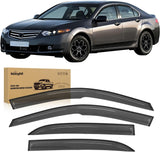 Tape-On Rain Guards for Honda Accord 2003 2004 2005 2006 2007 | Outside Mount Window Visors Vent Visors Deflectors, Smoke Tint, 4PCS