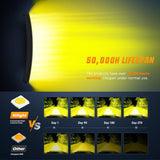 52 Inch LED Light Bar 783 LED Chips Curved Triple Row Fog Light Yellow Beam Spot Flood Combo High Power LED Driving Lights Off Road Lights for Trucks SUV UTV ATV Truck Van 4x4 Boat