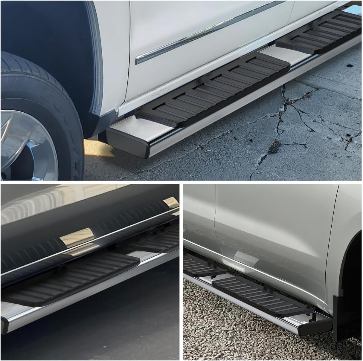 Running Boards for Toyota Tacoma 2005-2023 Double Cab | for 2 Full-Size Door & 2 Half-Size Door 6 Inch Side Step Nerf Bars Stainless Steel