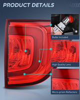 Taillight Assembly Compatible with 2016 2017 2018 Honda Pilot | Outer Tail Light OE Style Rear Lamp Replacement Driver and Passenger Side