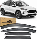 Window Rain Guards for Ford Escape 2020-2026 (Not for Active) | Tape-On Window Visors Outside Mount Vent Visors Window Deflectors Fresh Air Ventilation Smoke Tint, 4PCS