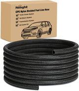 6AN 20FT CPE Nylon Stainless Steel Braided Fuel Line Hose Only | High Pressure Oil Gas Diesel Tube for Transmission Oil Cooler Vacuum Lines