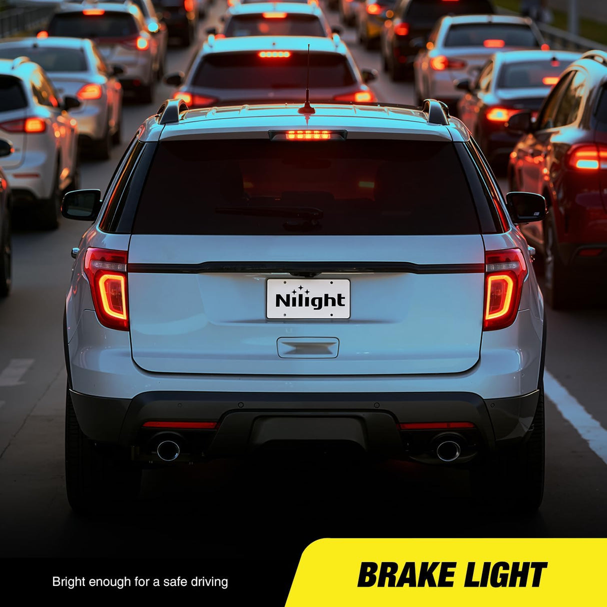 Third Brake Light Tail High Mount 3rd Stop Lights Smoked Lens Compatible with Ford Explorer U502 2011 2012 2013 2014 2015 Van SUV Rear Center Cab Lamp