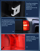 Taillight Assembly Compatible with 2014 2015 GMC Sierra 1500 2015 GMC Sierra 2500HD 3500HD Tail Light OE Style Rear Lamp Replacement Passenger Side