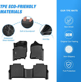 TPE Floor Mats for Nissan Titan 2017-2021 / TitanXD Crew Cab 2016 2017 2018 2019 2020 All Weather Custom Fit Heavy Duty Floor Liners