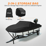 800D Heavy Duty Boat Cover 17ft-19ft | Fits boats with beam width up to 96in (Narrow Jon Boats & Fishing Boats), Marine Grade All-Weather proof Trailerable Cover