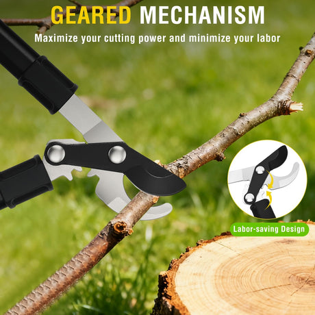 19 Inch Loppers Heavy Duty Branch Cutter Sharp Steel Blade Tree Trimmer up to 1 Inch Diameter Cut Capacity Powerful Gear Action Lightweight Bypass Loppers Tools for Tree Trimming Garden Maintenance