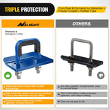 Trailer Hitch Tightener for 2 Inch Trailer Hitches Hitch Mount Anti Rattle Heavy Duty Steel with Rubber Cover Blue U Bolt Glossy Coating Plate Electrophoresis Anti-Rust Triple Protective