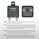 2PC 120A Starter Relay 4 Pin Split Relays Switch 12V Continuous SPST High Current 4 Terminal Car Starter Control w/Copper Wire Lugs for Automotive Car Truck Camper