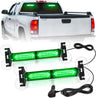 40LED Green Emergency Strobe Traffic Advisor Light Bar with Suction Cups Dash Safety Warning Hazard Flashing Lights Interior Front/Rear Windshield for Trucks Construction Vehicles