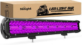 20 Inch LED Light Bar Purple Triple Row 420W Flood Spot Combo Off Road Driving Decoration Neon Hunting Lighting for UTV Pick-up Van Boat Tractor