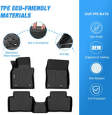 Floor Mat TPE Floor Mats for Mazda 3 (FWD Only) 2019 2020 2021 2022 2023 2024 2025 2026, All Weather Custom Fit Heavy Duty Floor Liners