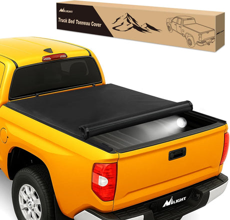 Soft Roll-Up Tonneau Cover Compatible with Toyota Tundra 2007 2008 2009 2010 2011 2012 2013 2014 2015 2016 2017 2018 2019 2020 2021– 5.5ft Truck Bed Cover