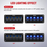16AWG 14AWG 12AWG LED Light Bar Wiring Harness Kit 12V On/Off 5 Gang Rocker Switch Panel Power Relay Blade Fuse 5Pin Toggle Switches for Cars Boat ATV Trucks-10 Leads