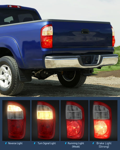 Taillight Assembly Compatible with 2004 2005 2006 Toyota Tundra 4 Door Double Cab and Crew Cab Tail Light OE Style Rear Lamp Replacement Passenger Side