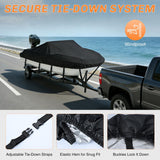 800D Heavy Duty Boat Cover 17ft-19ft | Fits boats with beam width up to 96in (Narrow Jon Boats & Fishing Boats), Marine Grade All-Weather proof Trailerable Cover