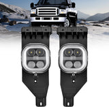 LED Fog Light Assembly Compatible with 2005 2006 2007 F250 F350 F450 F550 Super Duty 2005 Ford Excursion with Daytime Running Lights Driving Lamp Pair Plug and Play Driver and Passenger Side