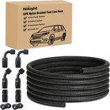 6AN 10FT CPE Fuel Hose Kit with 8PCS AN6 Fittings&Hose Separators | CPE Nylon Stainless Steel Braided Oil Gas Diesel Fuel Hose End Fitting Kit for Transmission Oil Cooler Vacuum Lines