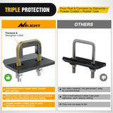 Trailer Hitch Tightener for 2 Inch Trailers Hitches Mount Anti Rattle Heavy Duty Steel with Rubber Cover Bronze U Bolt Matte Black Plate Electrophoresis Anti-Rust Triple Protective