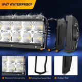 22 Inch 120W Spot Flood Combo Off Road Led Light Bar Work Light Driving Lamp with 16 AWG Wiring Harness Kit for Truck Jeep ATV SUV, White (Auto-701)