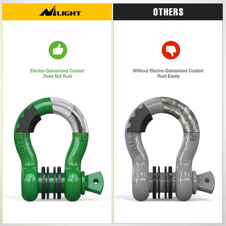 2 Pack 3/4 Inch D-Ring Shackle with 7/8 Inch Screw Pin 41,887lbs Break Strength, Heavy Duty Off Road Recovery Shackle with Isolators Washers for Use with Tow Strap, Winch, Off-Road Jeep Truck Vehicle