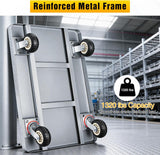 Stainless Steel Platform Cart 1320 lbs Heavy Duty Flatbed Push Dolly with 5 Inch Rubber Wheels 36 x 24 Inch Platform Truck for Warehouse Industrial Use Black