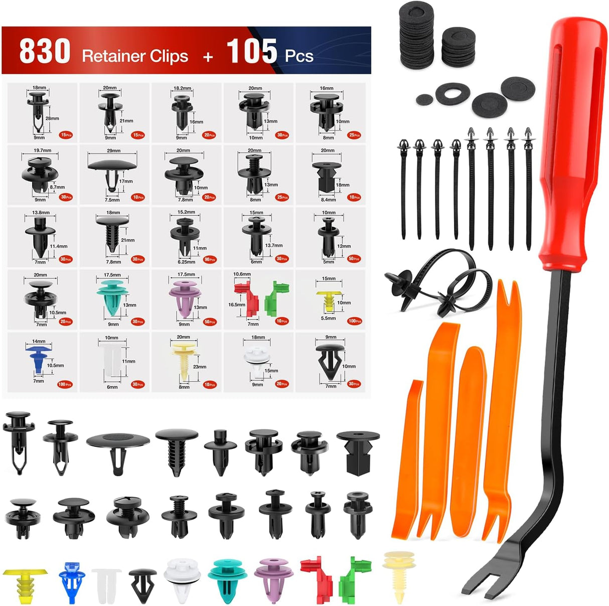 935 Pcs Car Push Retainer Clips & Auto Fasteners Assortment Nilight