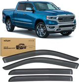 Tape-On Window Visors for 2019-2024 Ram 1500 Classic Crew Cab | For 2009-2018 Ram 1500 Crew Cab, 2010-2025 Ram 2500 3500 Crew Cab & Mega Cab, Outside Mount Rain Guards Vent Visors, 4PCS