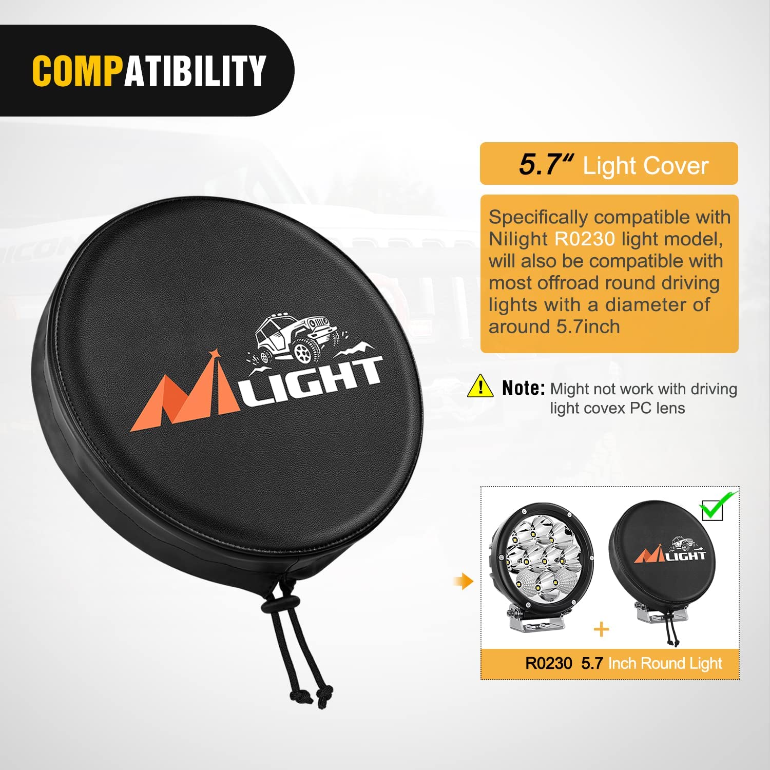 5.75" Round Offroad Driving Pod Light Cover Type A Nilight