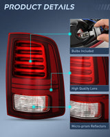 Taillight Assembly Compatible with 2013 2014 2015 2016 2017 2018 Dodge Ram 1500 2014-2018 Ram 2500 3500 LED Style Passenger Side Tail Light with Bulbs