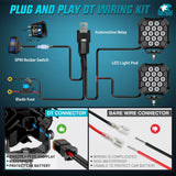 LED Pod Light 2 PCS 4.4 Inch 90 W 18 LED Square Hyper Flood Beam Offroad Driving Lights w/14 AWG Rocker Switch Wiring Harness Kit for Truck Motorbike Boat ATV UTV