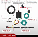 4 Pin Trailer Wiring Kit 56327 Vehicle Standard 4 Way Connector Custom for 2015 2016 2017 2018 2019 2020 2021 2022 2023 2024 Ford Transit-150, Transit-250, Transit-350, E-Transit Hitch