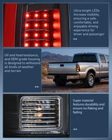 Taillight Assembly Compatible with 2008 2009 2010 2011 2012 2013 2014 2015 2016 Ford F250 F350 F450 Super Duty Incandescent Type Upgrade LED Tube Tail Lights Rear Brake Lamps
