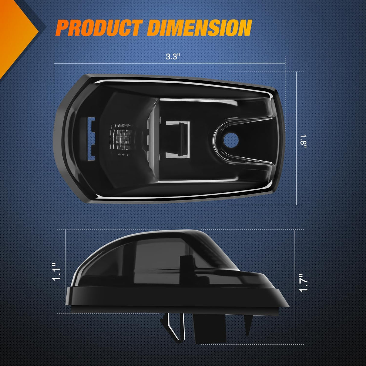 LED Cab Marker Lights Roof Running Light 5 PCS 9 LED Smoke Lens Amber Cab Clearance Light Compatible with 2017 2018 2019 2020 2021 Ford F250 F350 F450 F550 Super Duty Pickup Trucks