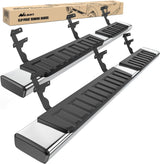 Running Boards for 2015-2025 Ford F150 Quad Cab 2 Full-Size Door & 2 Half-Size Door 6 Inch Side Step Nerf Bars Stainless Steel Silver