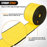Truck Straps 4 Inch x 30' Heavy Duty Tie Down with Flat Hooks | 16800LBS Break Strength & 5400LBS WLL for Flatbed Trailer Cargo Control Recovery Tree Saver 2 Pack Yellow