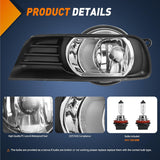 Fog Light Assembly Fog Lights Assembly Compatible with 2007 2008 2009 Toyota Camry Clear Lens Driver and Passenger Side w/H11 12V 55W Bulbs