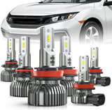 H7 LED Bulbs, 600% Brighter 1:1 Mini Size Halogen Replacement, 6500K Cool White LED Fog Lights, IP67 Waterproof, 2-Pack
