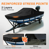 800D Heavy Duty Boat Cover 16ft-18.5ft | Fits boats with beam width up to 94in (Narrow Jon Boats & Fishing Boats), Marine Grade All-Weather proof Trailerable Cover