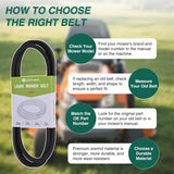 144959 Deck Belt for Craftsman 1/2 Inch x 95 Inch Mower Drive Belts for Husqvarna Poulan AYP Craftsman LT1000 LT2000 LT3000 Lawn Mowers Durable Aramid Cord Replaces OE# 532144959 144959D 21547027 24690