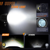 LED Light Pods 2 PCS 3 Inch Spot Round Offroad Driving Auxiliary Fog Lights 1065LM Built-in EMC w/18AWG DT Wiring Harness Kit for Motorcycle SUV ATV Truck Boat