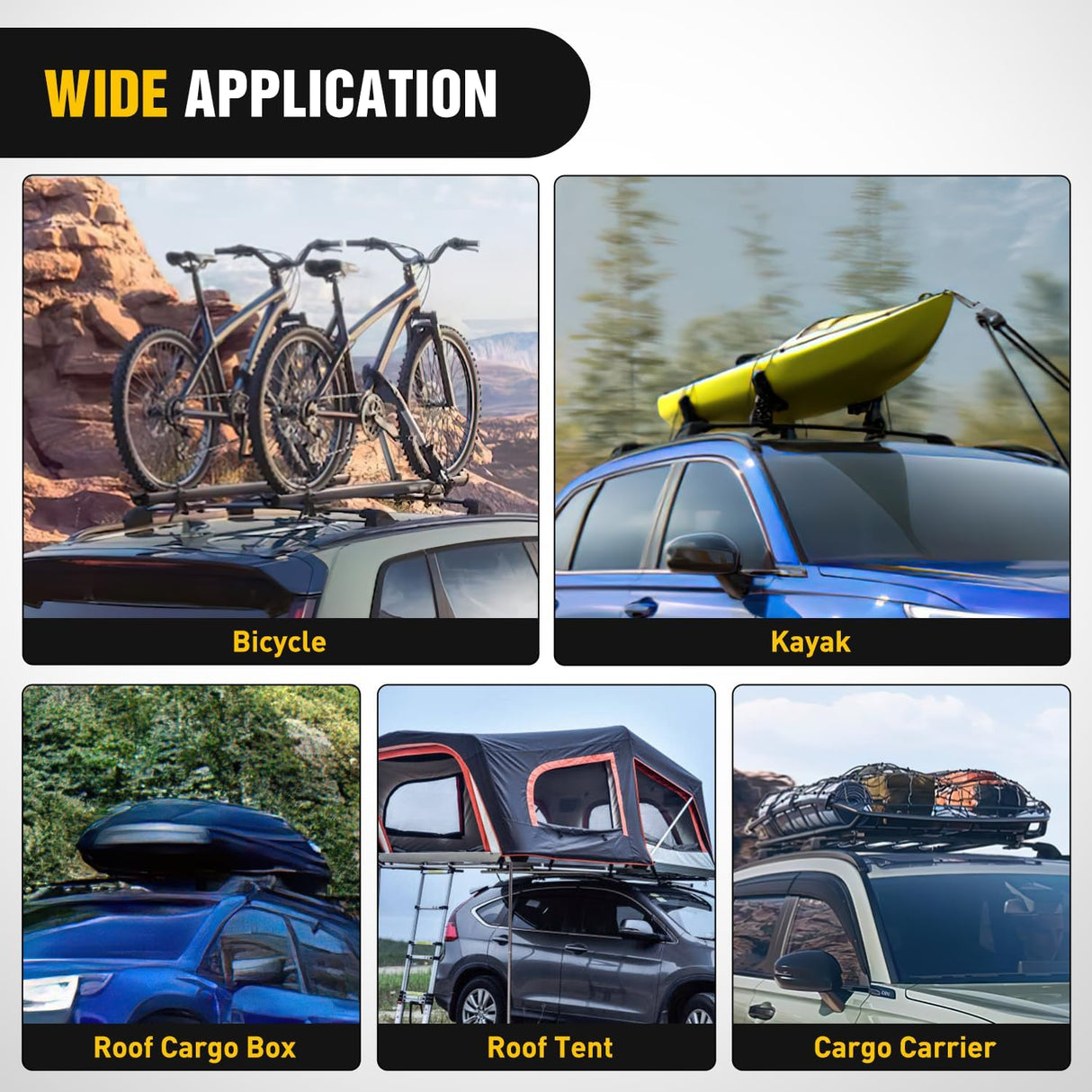 Roof Rack Cross Bars Compatible with Honda CR-V 2012 13 14 15 2016 with Factory Side Rails, Adjustable Aluminum Less Wind Noise Car Crossbars for Cargo Carrier Luggage Box Kayak Tent Snowboard