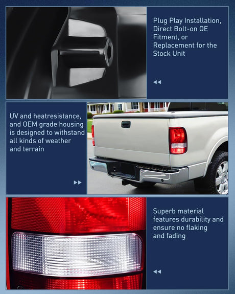 Taillight Assembly Compatible with 1993 1994 1995 1996 1997 Ford Ranger Dark Red Tail Light OE Style Rear Lamp Replacement Driver Side
