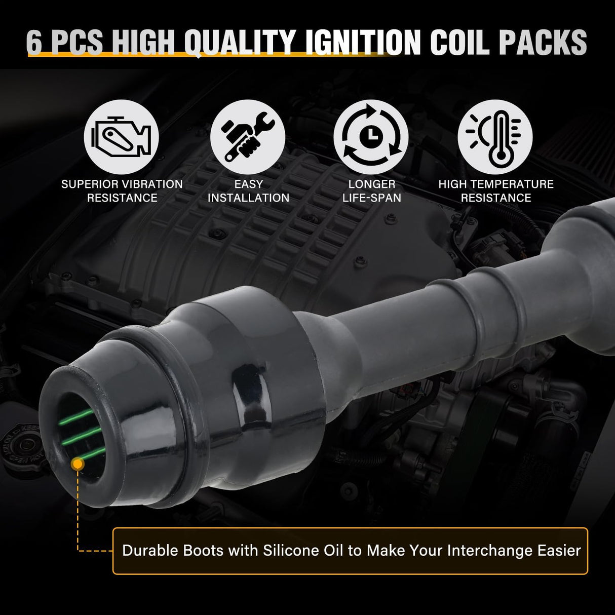 Ignition Coil Pack Fit for Nissan Infiniti Suzuki Equator Murano Altima Maxima Pathfinder Quest Xterra NV1500/2500/3500 I35 QX4 2002-2014 3.5L 4.0L V6 OE# UF349 C1406 Ignition Coils Set of 6
