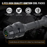 Ignition Coil Pack Fit for Nissan Infiniti Suzuki Equator Murano Altima Maxima Pathfinder Quest Xterra NV1500/2500/3500 I35 QX4 2002-2014 3.5L 4.0L V6 OE# UF349 C1406 Ignition Coils Set of 6